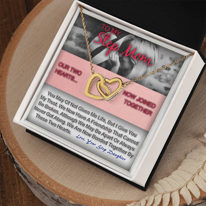 Step Mom Gift For Her To My Bonus Mother Heart Necklace Interlocking Hearts Necklace