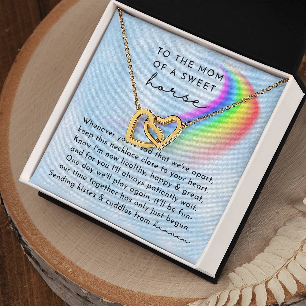 Horse Rainbow Remembrance Interlocking Hearts Necklace Day
