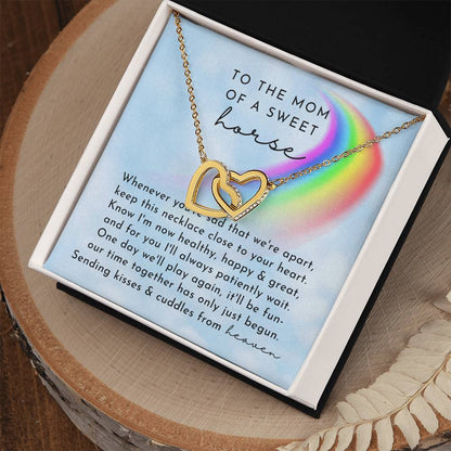 Horse Rainbow Remembrance Interlocking Hearts Necklace Day