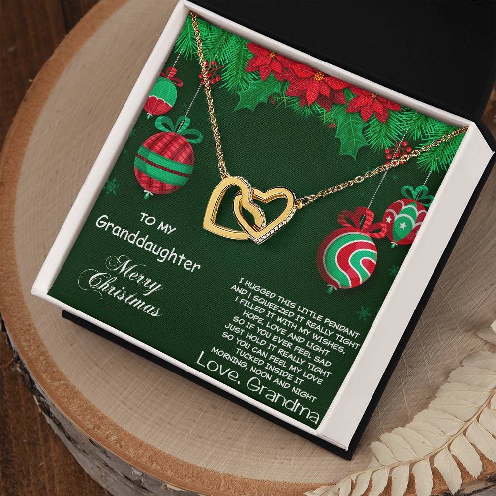 Granddaughter Heart Pendant Necklace Christmas Gift Interlocking Hearts Necklace