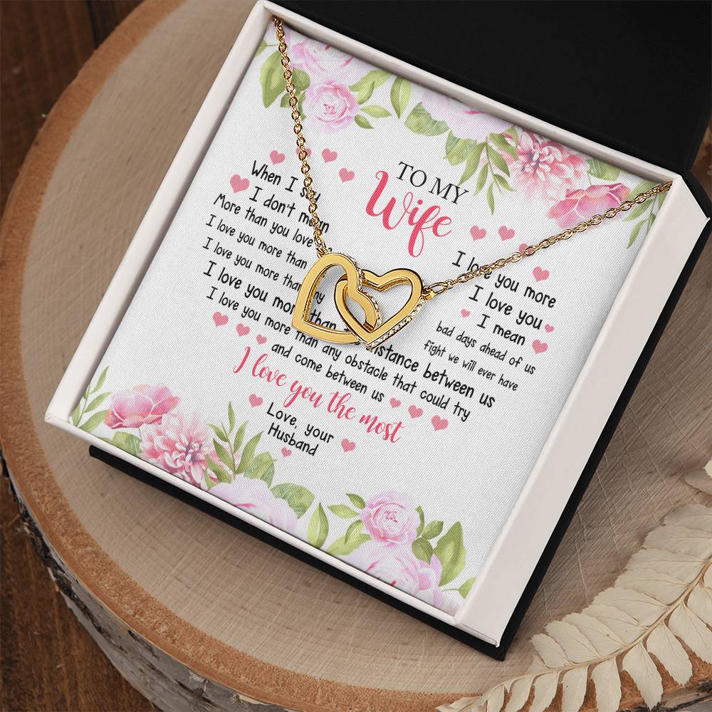 I Love You The Most - Best Gift For Wife Interlocking Hearts Necklace