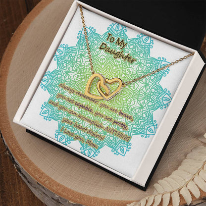 To My Daughter From Mom Two Interlocked Hearts Necklace Interlocking Hearts Necklace