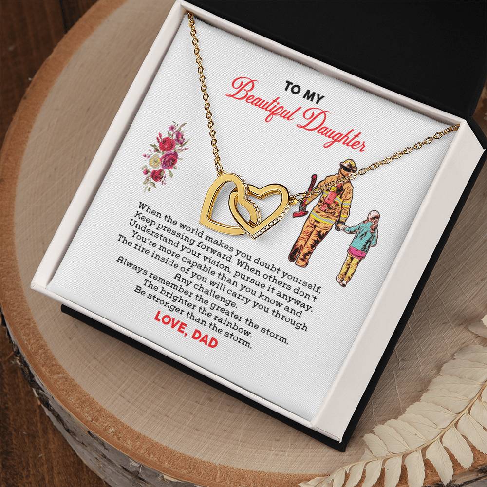 Firefighter'S Daughter - Interlocking Heart Necklace Interlocking Hearts Necklace