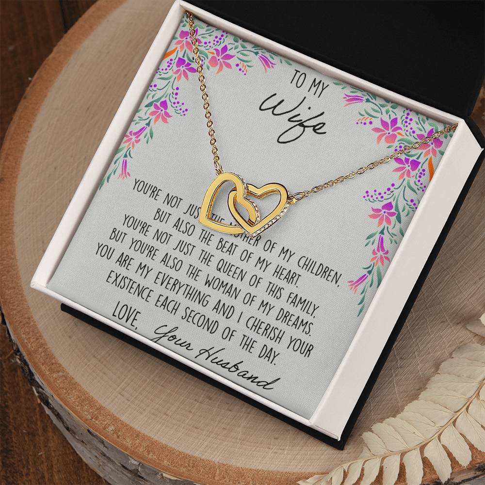 To My Wife When I Fell In Love With You - Lily Interlocking Hearts Necklace