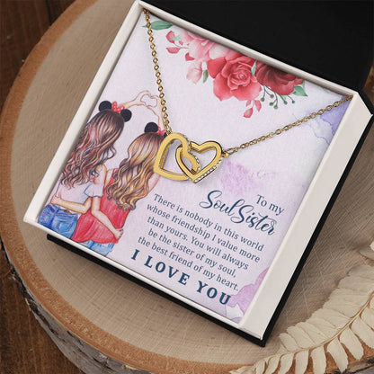 My Soul Sister - I Love You Interlocking Hearts Necklace