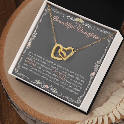 To My Beautiful Daughter - Necklace Interlocking Hearts Necklace