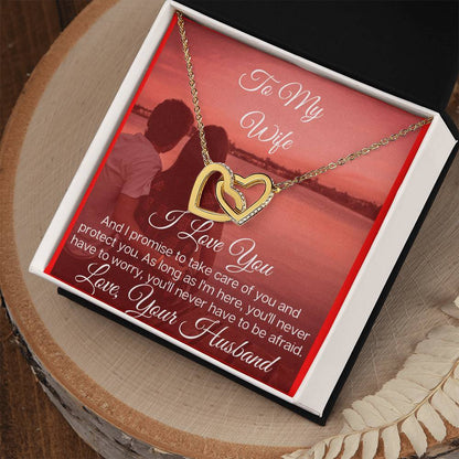 To My Lovely Wife - The Beautiful Interlocking Hearts Necklace