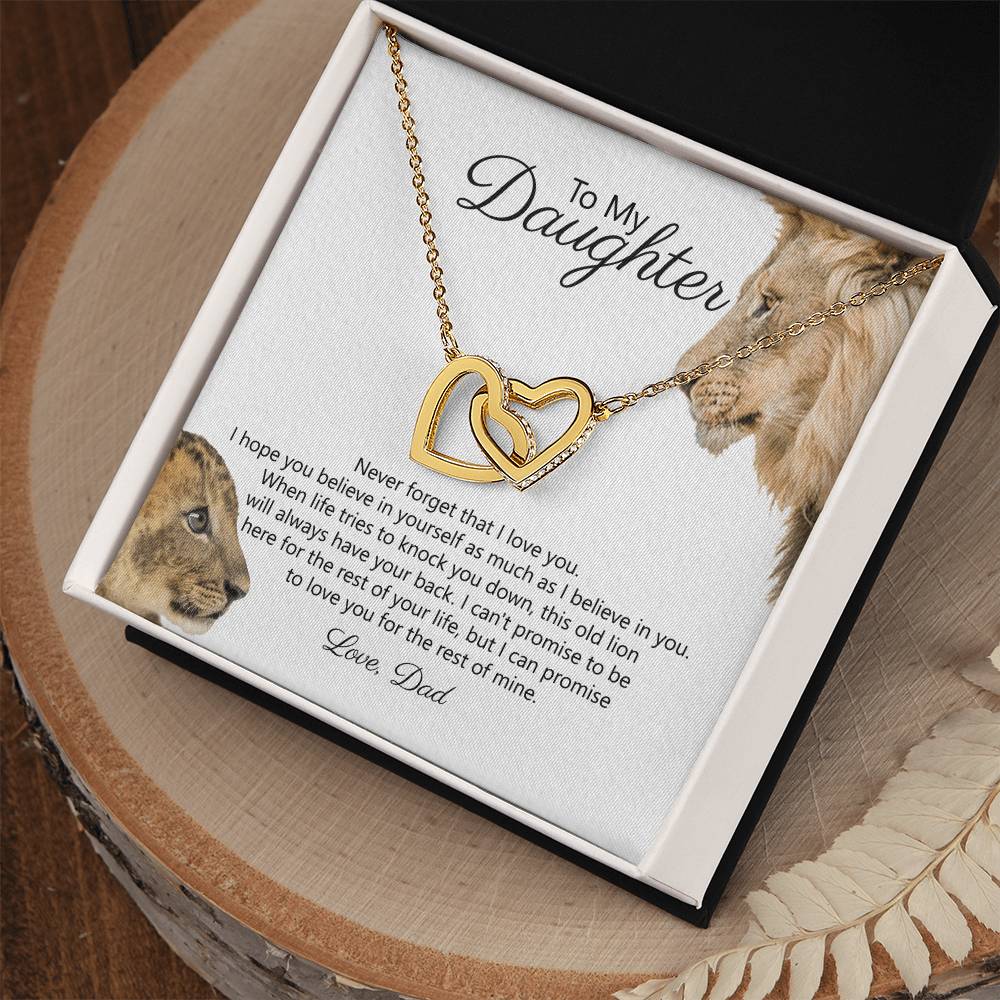 To My Daughter - Never Forget That I Love You - Necklace Interlocking Hearts Necklace