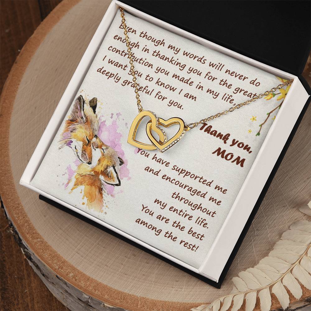 Thank You Mom Thanksgiving Gift Interlocking Hearts Interlocking Hearts Necklace
