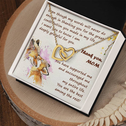 Thank You Mom Thanksgiving Gift Interlocking Hearts Interlocking Hearts Necklace