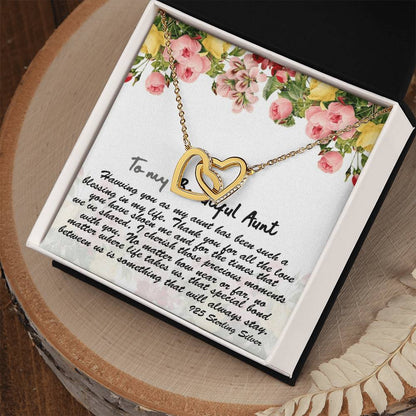To My Beautiful Aunt Gift Necklace With Thoughtful Card Aunt Necklace Aunt Jewelry Aunt Appreciation Birthday Gift For Aunt Auntie Gift Interlocking Hearts Necklace