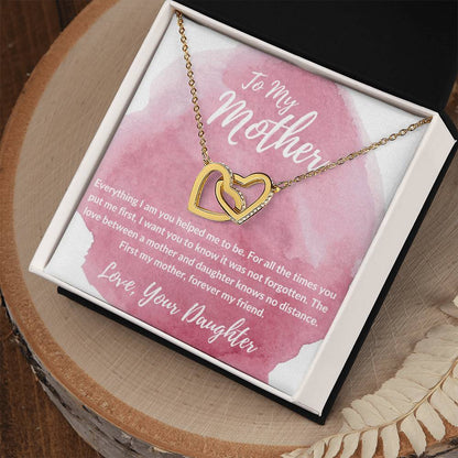 To My Mother - First My Mother Forever My Friend - Necklace Interlocking Hearts Necklace