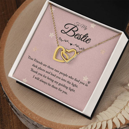 To My Bestie - I Will Always Be There For You - Interlocking Hearts Necklace