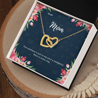 To My Mom Interlocking Heart Necklace Interlocking Hearts Necklace
