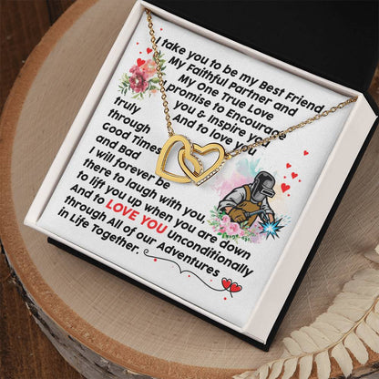 Welder'S Girl - Interlocking Heart Necklace Interlocking Hearts Necklace