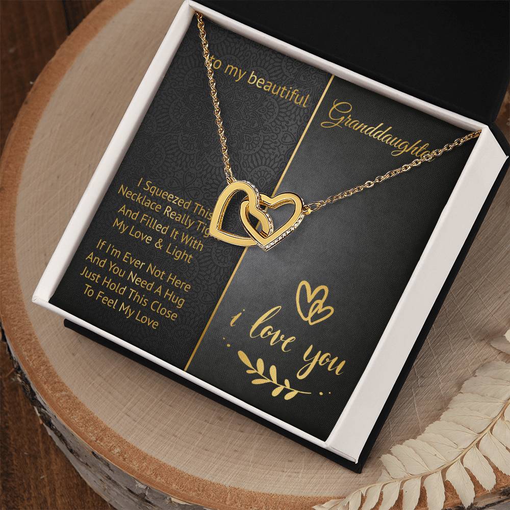To My Beautiful Granddaughter - Love And Light - Interlocking Hearts Necklace