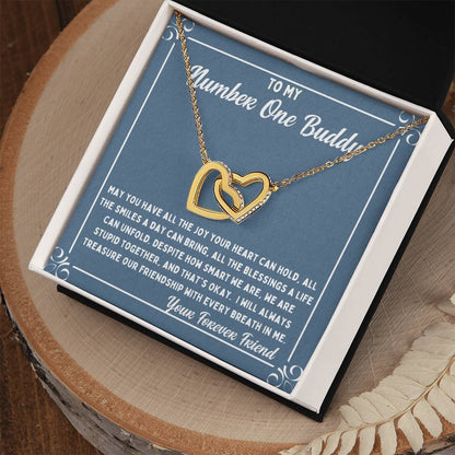 Buddy Treasure Our Friendship Interlocking Hearts Necklace