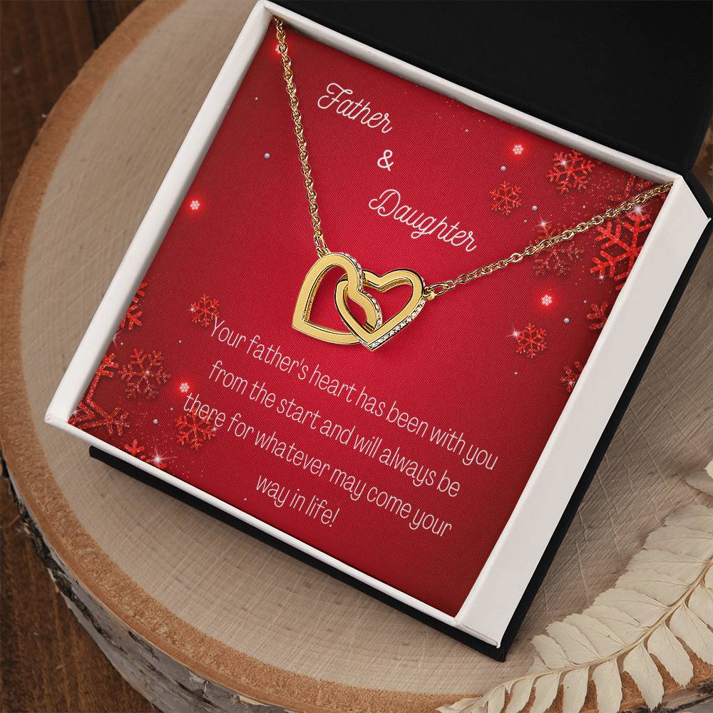 Father And Daughter Linked Hearts Necklace Interlocking Hearts Necklace
