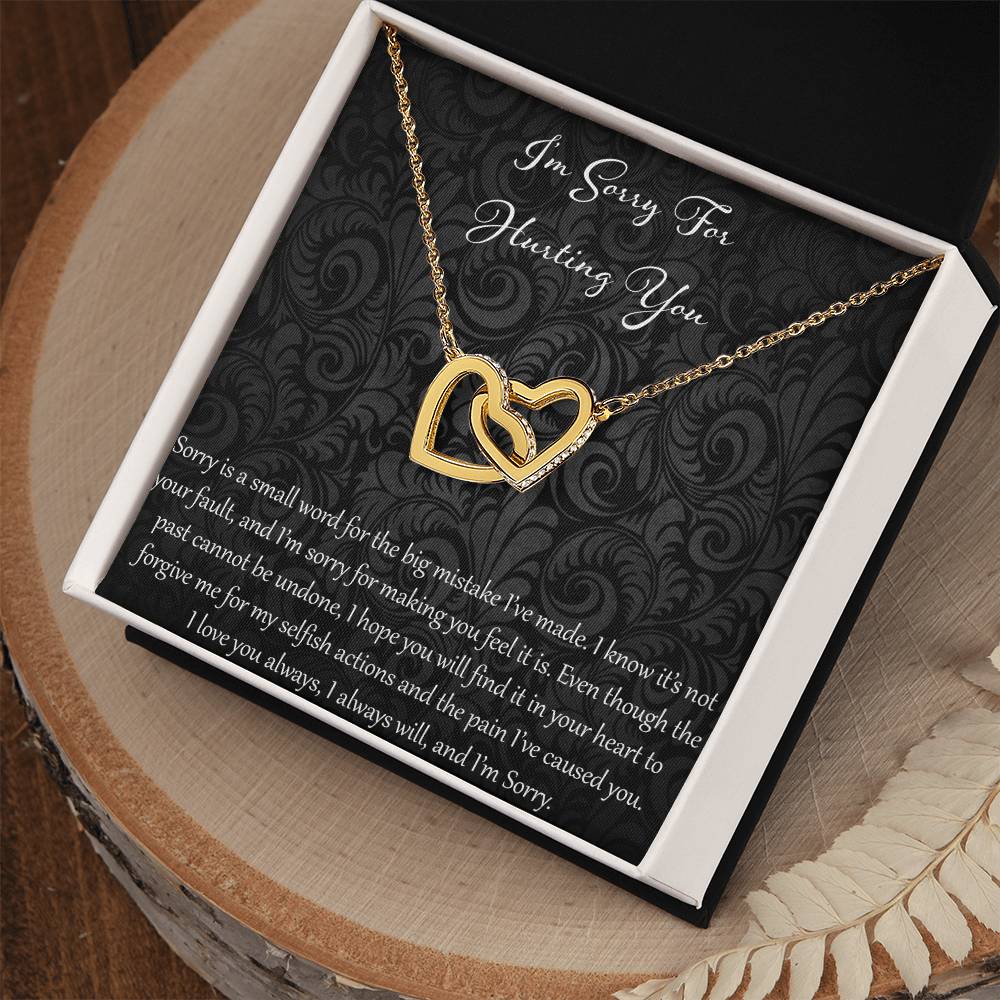 I'M Sorry For Hurting You Interlocking Hearts Necklace