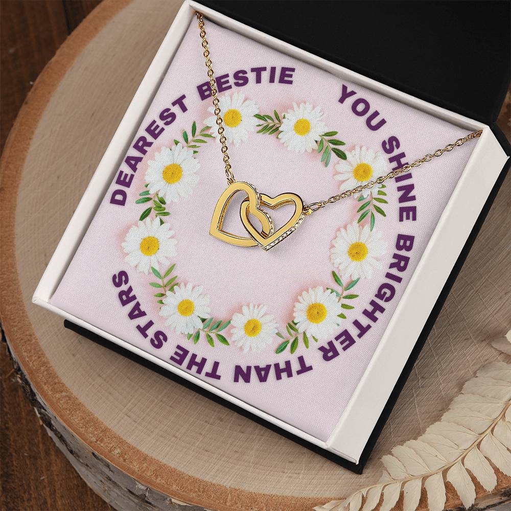 Interlocking Hearts Bestie Daisy Chain Necklace Interlocking Hearts Necklace