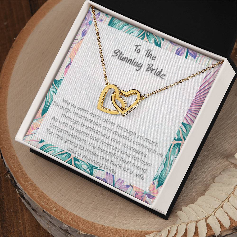 The Stunning Bride Gift Locked Heart Hearts Necklace Interlocking Hearts Necklace