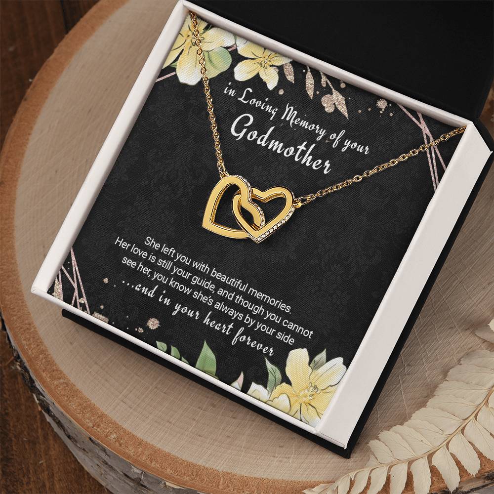 Loss Of Godmother Memorial Sympathy Gift Necklace Interlocking Hearts Necklace