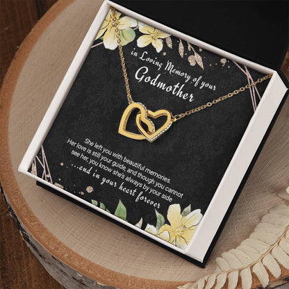 Loss Of Godmother Memorial Sympathy Gift Necklace Interlocking Hearts Necklace