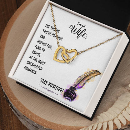Dear Wife - The Things You'Re Praying And Hoping For - Interlocking Heart Necklace Interlocking Hearts Necklace