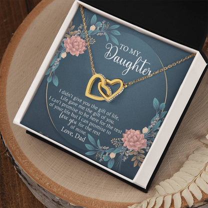 To My Daughter - I Love You For The Rest Of Mine - Necklace Interlocking Hearts Necklace