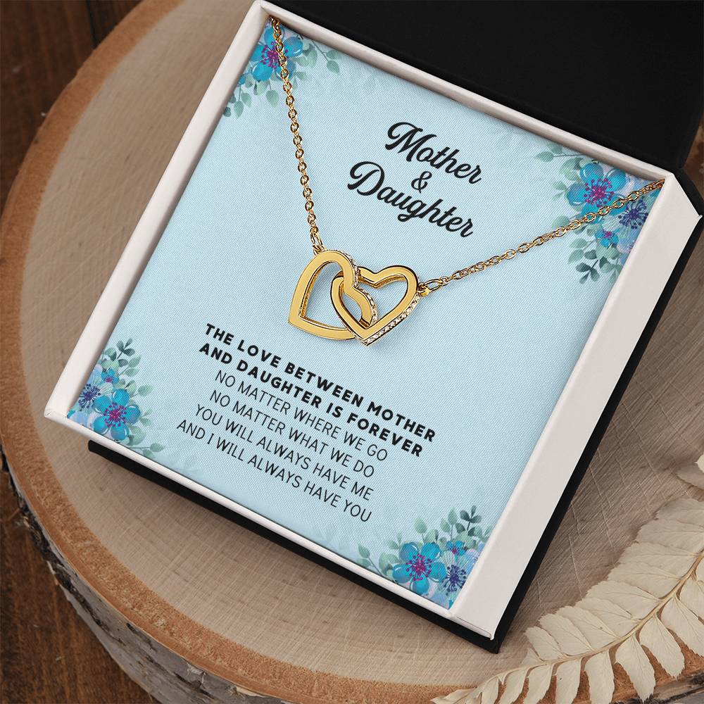 Linked Hearts Necklace For Mother Daughter Gift Minimalist Jewelry Gift For Daughter Mothers Day Sentimental Jewelry Gift For Mom Interlocking Hearts Necklace