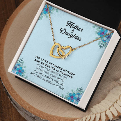 Linked Hearts Necklace For Mother Daughter Gift Minimalist Jewelry Gift For Daughter Mothers Day Sentimental Jewelry Gift For Mom Interlocking Hearts Necklace