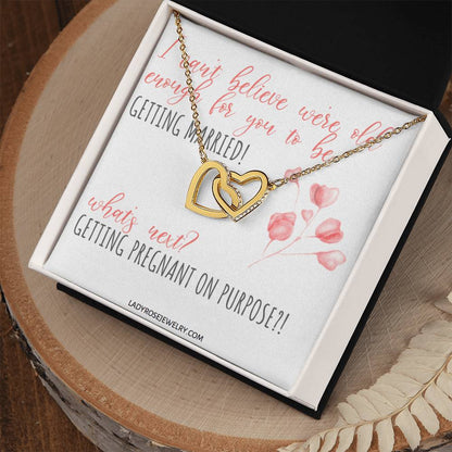 Old Enough To Get Married! Interlocking Hearts Necklace