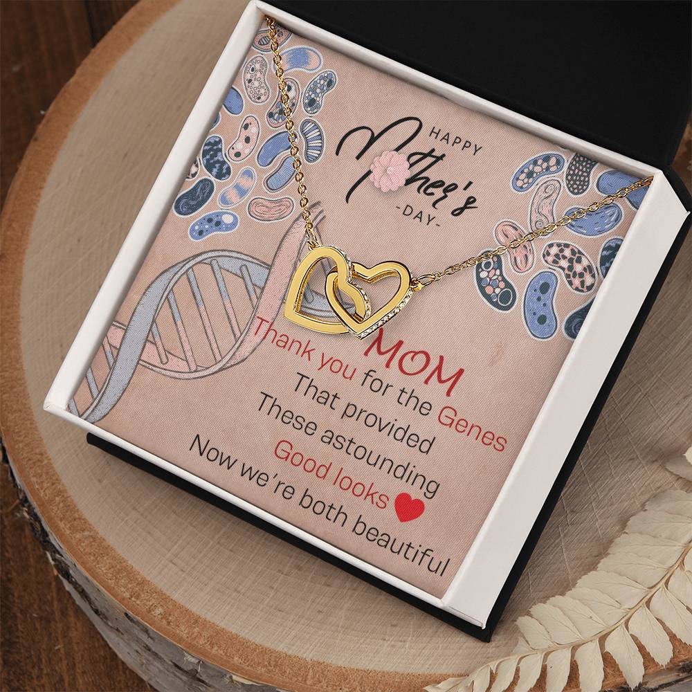 Mom Thank You For The Genes Interlocking Hearts Necklace