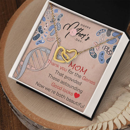 Mom Thank You For The Genes Interlocking Hearts Necklace