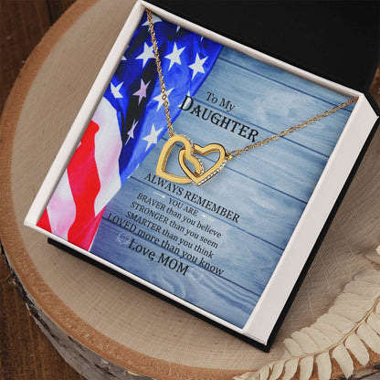 To My Daughter Interlocked Jewelry Necklacewith Pod Message Cardsgift For Daughter From Mom. Interlocking Hearts Necklace