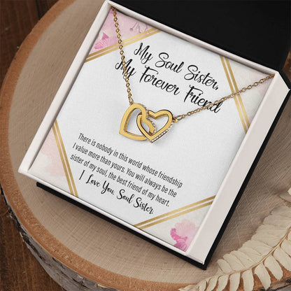 Soul Sister - Joined Hearts Necklace Interlocking Hearts Necklace
