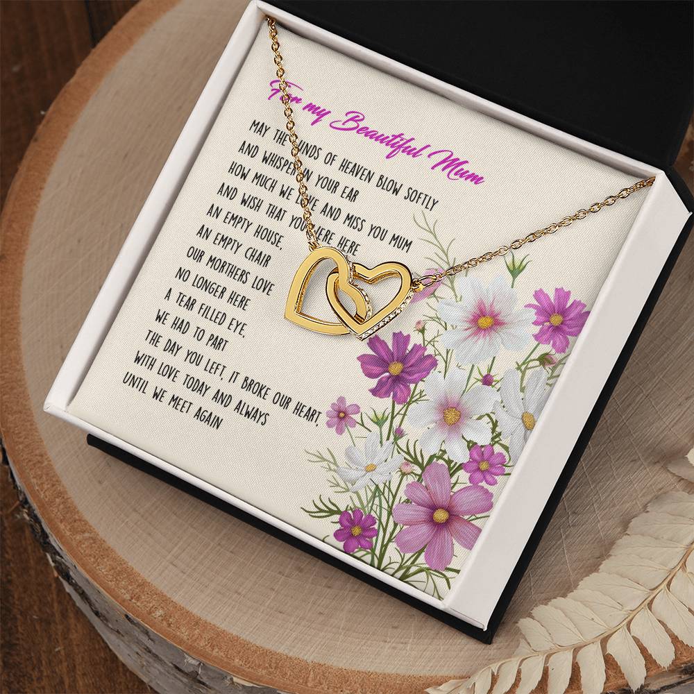 Gift For Mom - Mom In Heaven - The Interlocking Heart Necklace Interlocking Hearts Necklace