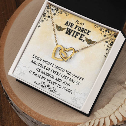 To My Air Force Wife Necklace Interlocking Hearts Necklace