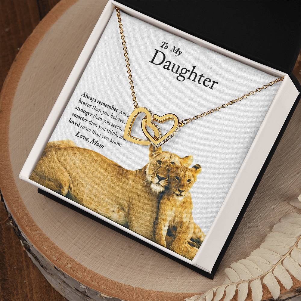 To My Daughter - Always Remember - Interlocking Hearts Necklace