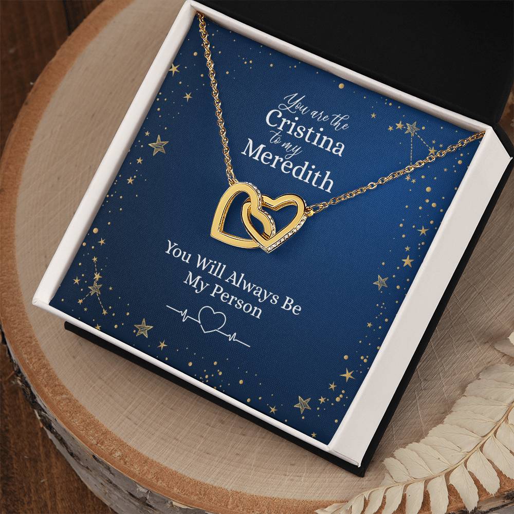 You Are The Christina To My Meredith Heart Necklace Interlocking Hearts Necklace