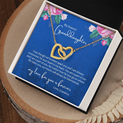 My Dearest Granddaughter - My Heart Is Your Heart - Necklace Interlocking Hearts Necklace