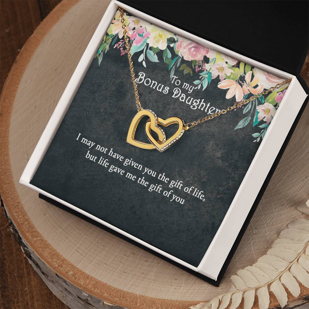 Bonus Daughter Gift Step Daughter Gift Stepdaughter Necklace Daughter Jewelry Step Daughter Birthday Interlocking Hearts Necklace