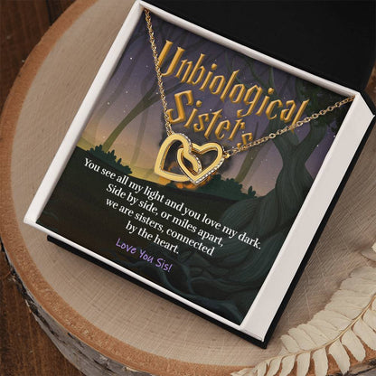 Unbiological Sisters - Always Connected - Necklace Interlocking Hearts Necklace