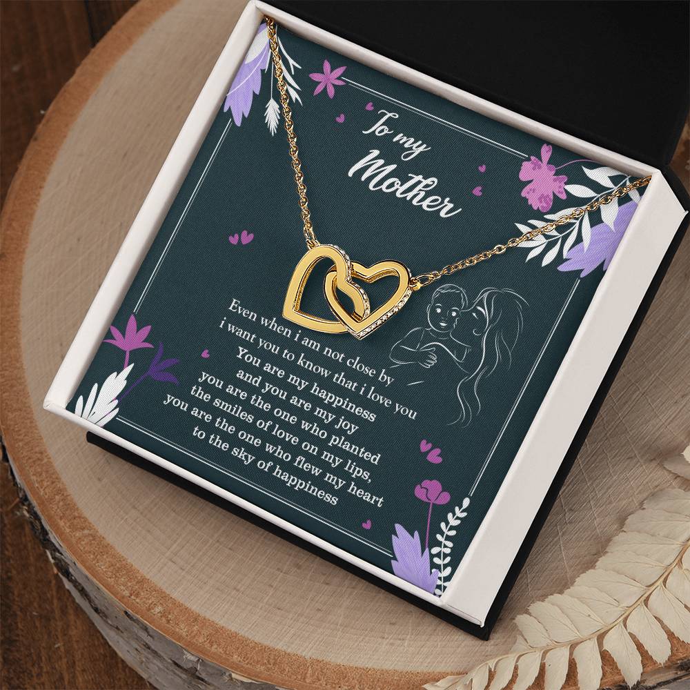 To My Mother - Two Hearts Neckalce Interlocking Hearts Necklace