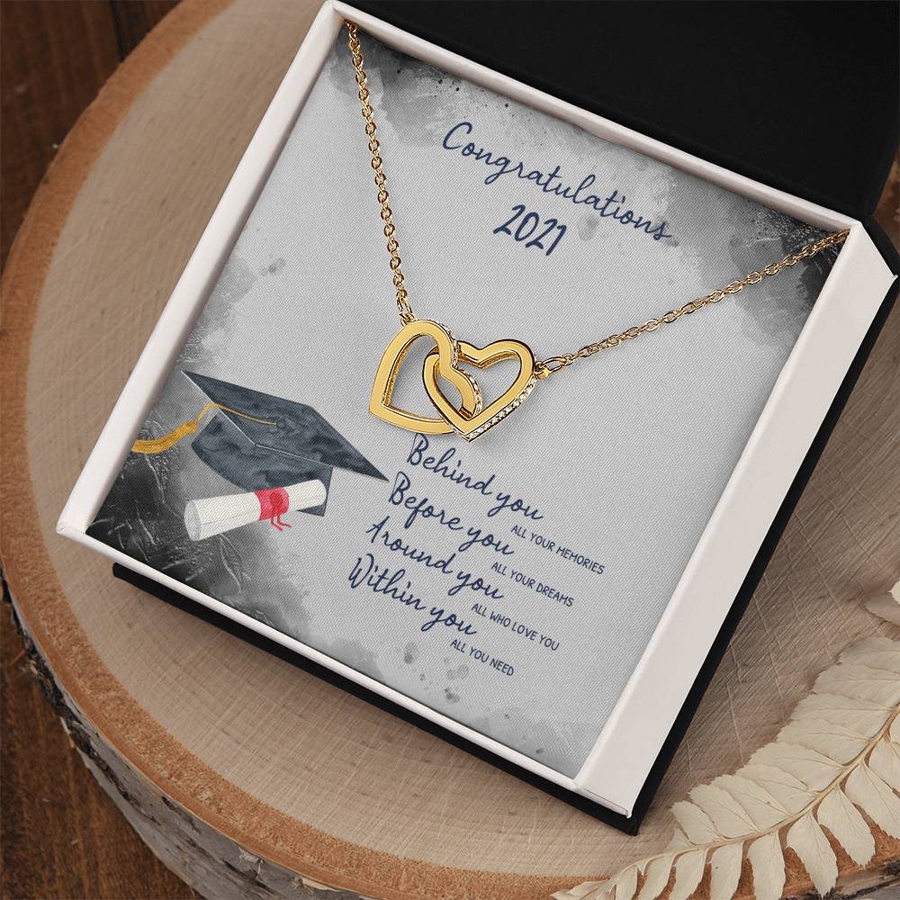 Graduation 2021 Necklace Interlocking Hearts Necklace