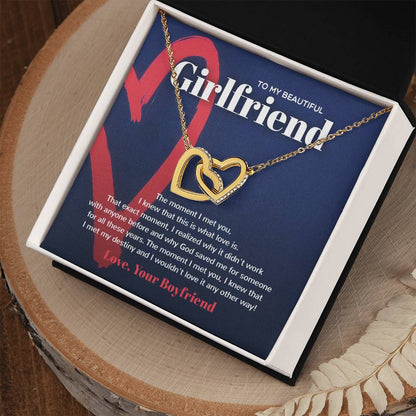 God Saved Me For You - Interlocked Hearts Necklace For Girlfriend Interlocking Hearts Necklace