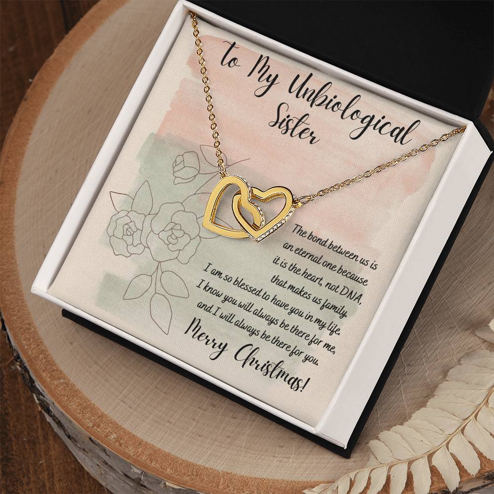 It Is The Heart Not Dna That Makes Family Interlocking Hearts Necklace Gift For Sister