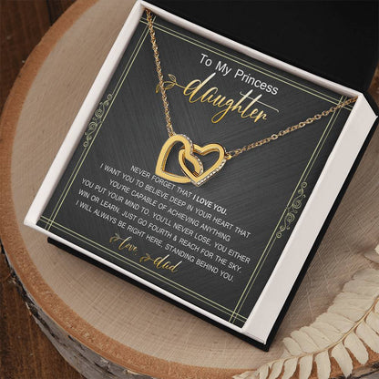 Gift For Daughter From Dad Interlocking Hearts Necklace