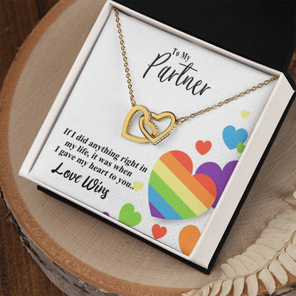 Love Wins Interlocking Hearts Necklace