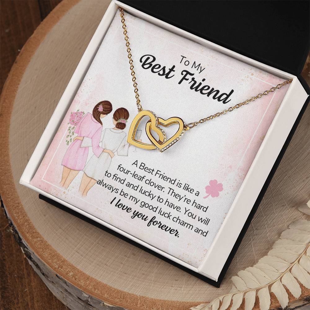 Best Friend Locked Hearts Necklace Gift Interlocking Hearts Necklace